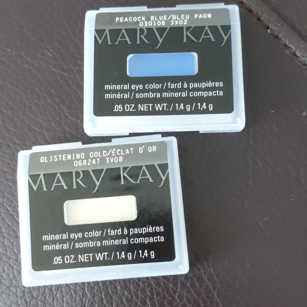 Mary Kay peacock blue and glistening gold